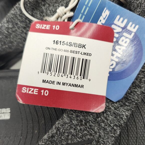 Skechers Go Walk Flip Flops Womens 10 Black Gray Slip-on Machine Washable Casual - Picture 11 of 13